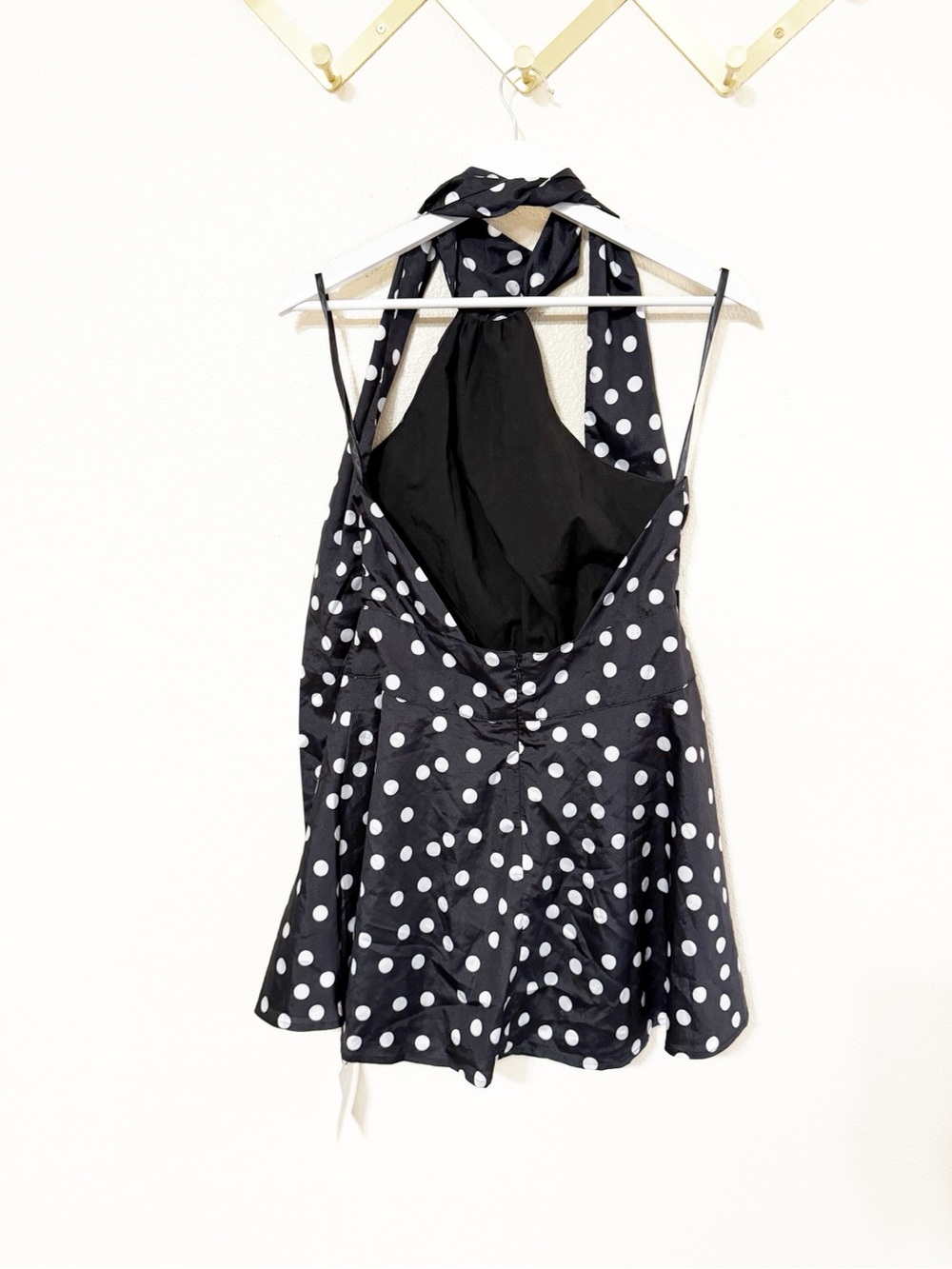 More To Come Brienne Mini Dress in Black & White Polka Dot size Medium - Picture 7 of 10